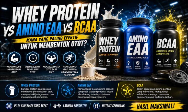 Whey Protein vs Amino EAA vs BCAA: Mana yang Paling Efektif untuk Membentuk Otot?